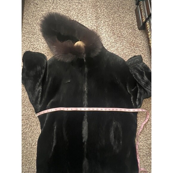 Gallery fox fur trimmed Luxurious hooded coat Small made in USA - Picture 5 of 9